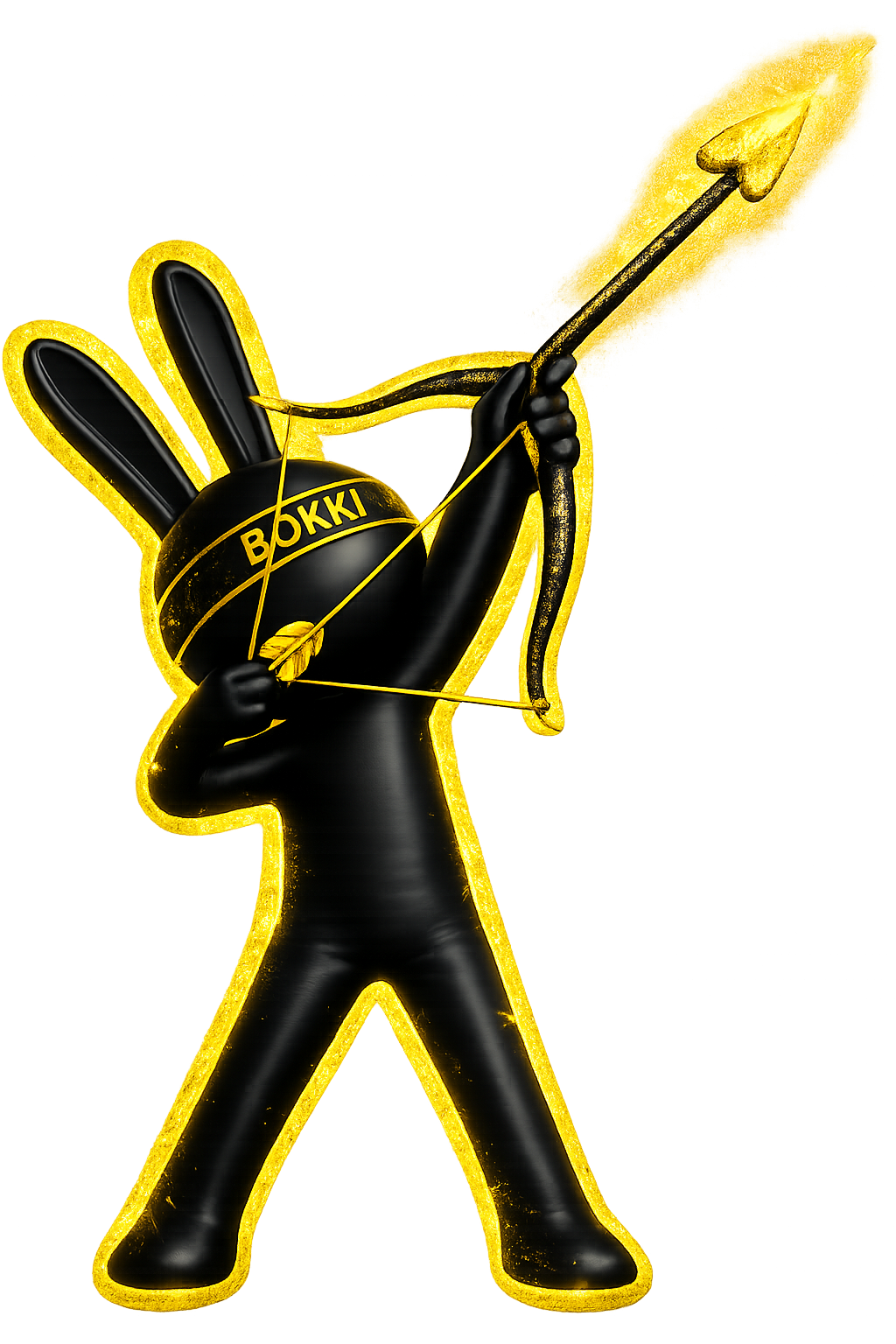 BOKKI mascot holding a bow and arrow